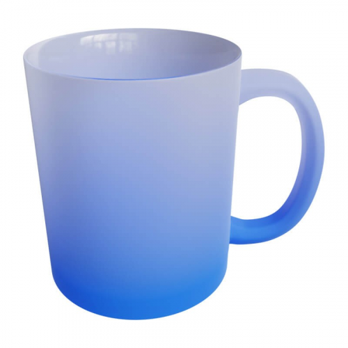 Blue frosted Glass mug