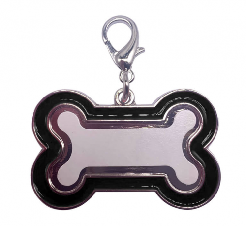 Metal Dog Tag black bone