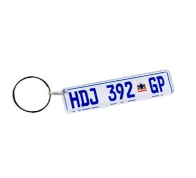 Acrylic numblerplate keyrings
